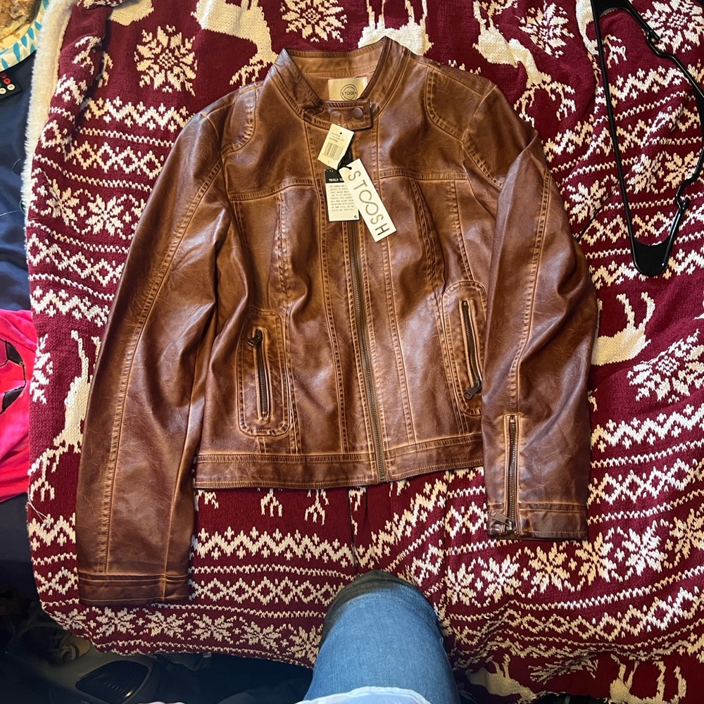 Stoosh Tan Leather Jacket